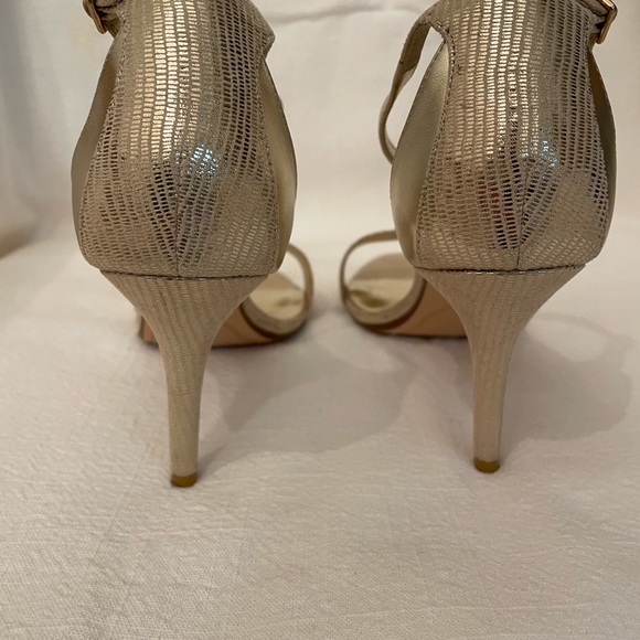 Mariee Dune London Gold-Reptile-Synthetic Two Part Mid Heel Sandal - Picture 5 of 8